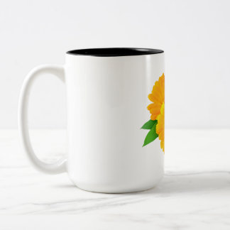 Gestreifte Calendula-Blume Zweifarbige Tasse