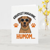 Gestreifte Cool Dog Humom Karte (Gelbe Blume)