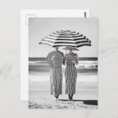 Gestreifte Eleganz am Meer Postkarte (Vorne/Hinten)