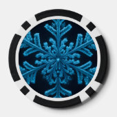 Gestreifte Eleganz: Intricate Blue Snowflake Desig Pokerchips (Rückseite)