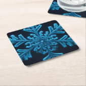 Gestreifte Eleganz: Intricate Blue Snowflake Desig Rechteckiger Pappuntersetzer (angewinkelt)
