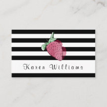 Gestreifte Erdbeerlogo-Visitenkarte