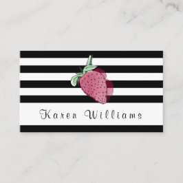 Gestreifte Erdbeerlogo-Visitenkarte Visitenkarte