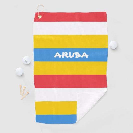 Gestreifte Farben der Flagge von Aruba Golfhandtuch (Insitu)