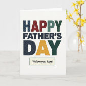 Gestreifte Fathers Day Karte (Gelbe Blume)