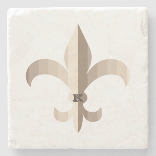 Gestreifte Fleur de lis Steinuntersetzer (Vorderseite)