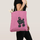 Gestreifte Französische Pudel-Tasche Tasche (Von Nahem)