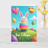 Gestreifte Fröhliche Osterkarte Karte (Gelbe Blume)