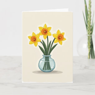 Gestreifte Frühlingsblüten Vasenkarte Karte