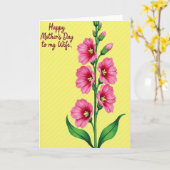 Gestreifte Fuchsia Blumenkarte Karte (Gelbe Blume)