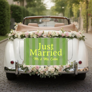 Gestreifte "Gerade Verheiratet" Auto-Banner Banner