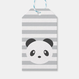 Gestreifte Geschenkumbauten des Pandas Geschenkanhänger