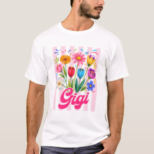 Gestreifte Gigi Wildblumen Coquette Schleife Blume T-Shirt