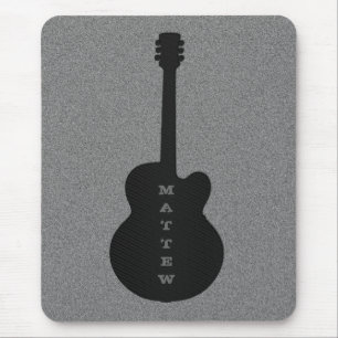 Gestreifte Gitarre Mousepad, samtschwarz Mousepad