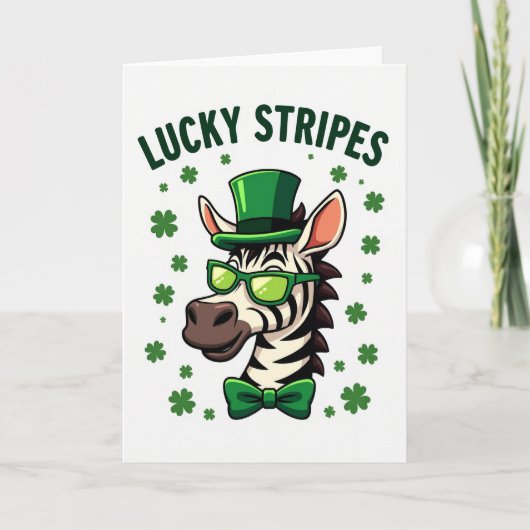 Gestreifte Glücks St. Patricks Karte (Vorderseite)