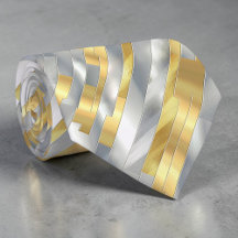 Gestreifte Gold- und Silberkrawatte