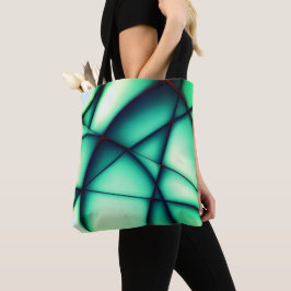 Gestreifte, grün bis grün beige gezogene, formlose tasche