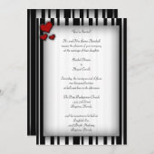 Gestreifte Herz-Einladungen Einladung (Vorne/Hinten)