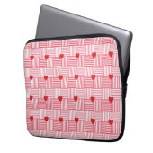 Gestreifte Herzen Patchwork-Muster Laptopschutzhülle (Vorderseite Links)