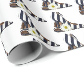 gestreifte High Heels mit daisy Geschenkpapier (Rolleneckpunkt)
