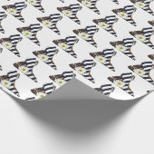 gestreifte High Heels mit Gänseblümchen Geschenkpapier (Ecke)