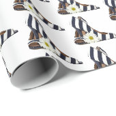 gestreifte High Heels mit Gänseblümchen Geschenkpapier (Rolleneckpunkt)