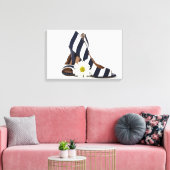 gestreifte High Heels mit weißer Blende Leinwanddruck (Insitu (Wohnzimmer))