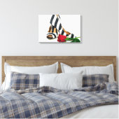gestreifte hohe Fersen mit rote Rose Leinwanddruck (Insitu (Schlafzimmer))