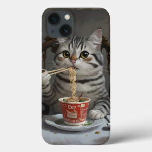 Gestreifte Katze genießt Cup Noodles Case-Mate iPhone Hülle