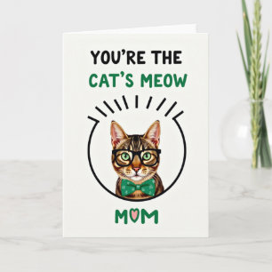 Gestreifte Katze Miaut Mutter Karte