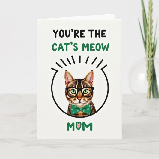 Gestreifte Katze Miaut Mutter Karte (Vorderseite)