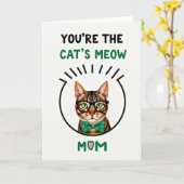 Gestreifte Katze Miaut Mutter Karte (Gelbe Blume)
