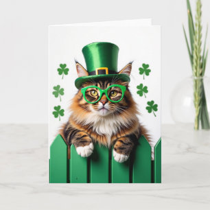Gestreifte Katze St. Patrick's Day Karte