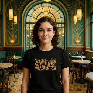 Gestreifte Katze Vintage 1927 Art Deco T-Shirt