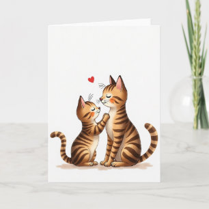 Gestreifte Katzen lieben Mutter Karte