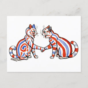 Gestreifte Katzen, Louis Wain, Postkarte