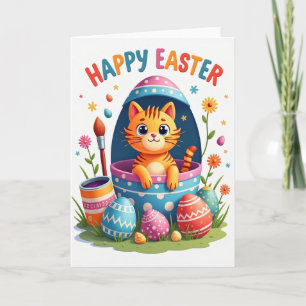 Gestreifte Katzen-Osterkarte Karte