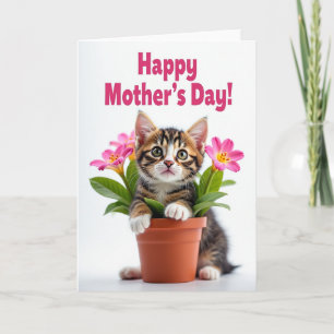 Gestreifte Katzenfeierkarte Karte