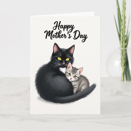 Gestreifte Katzenmütter Karte (Vorderseite)