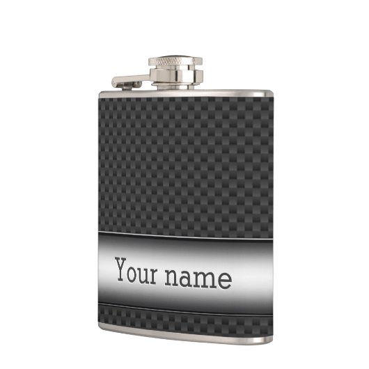 Gestreifte Kohlenstoffstahlfaser Flachmann (Links)