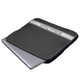 Gestreifte Kohlenstoffstahlfaser Laptopschutzhülle (Vorne Knopf)
