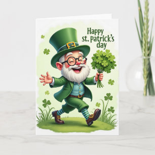 Gestreifte Leprechaun-Feiertagskarte Karte