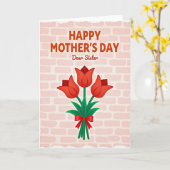 Gestreifte Liebe Schwester Karte (Gelbe Blume)