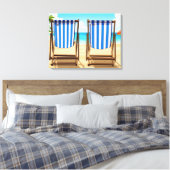 Gestreifte Liegestühle Leinwanddruck (Insitu (Schlafzimmer))