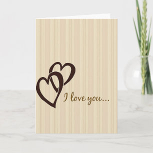 Gestreifte Love Hearts Kraft Karte