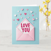 Gestreifte Love You Karte (Gelbe Blume)