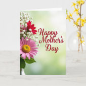 Gestreifte Muttertags-Karte zum Frühling Karte (Gelbe Blume)