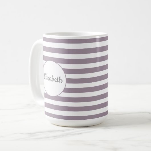 Gestreifte NamensTasse Kaffeetasse (Vorderseite Links)