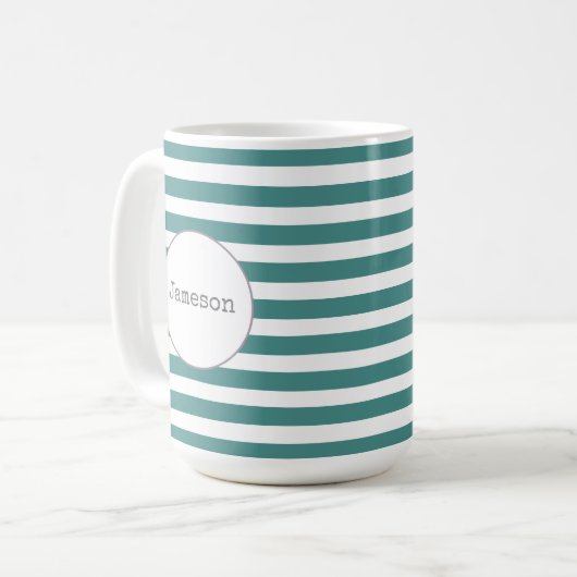 Gestreifte NamensTasse Kaffeetasse (Vorderseite Links)