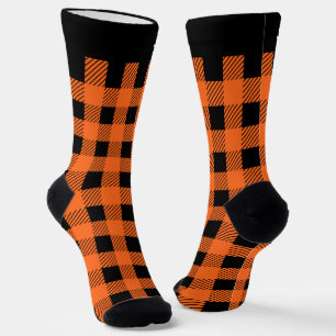 Gestreifte orange-schwarze Halloween-Kleidung Socken